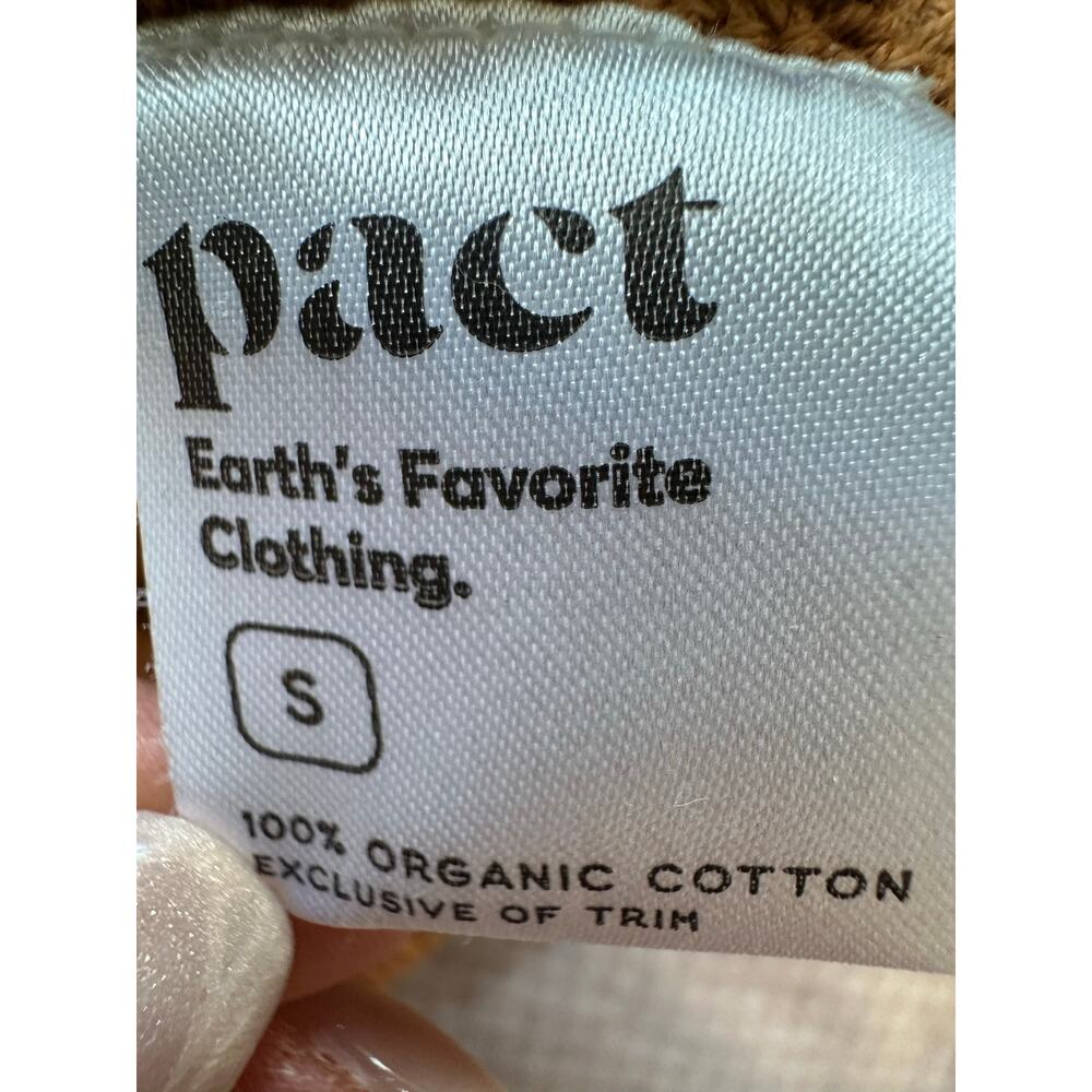 Pact Honeycomb Knit Crew Sweater Camel Size Small 100% Cotton - Picture 8 of 8